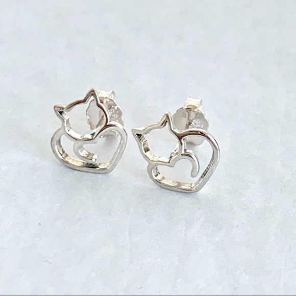 🆕Cat Earrings Sterling Silver - Picture 2 of 7